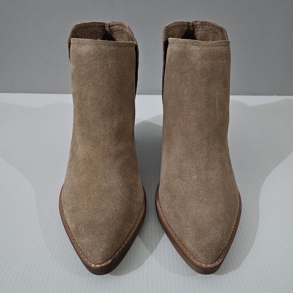 Dolce Vita Spade Pull On Ankle Bootie Womens 9.5 Mushroom Suede Block Heel Fall - Picture 4 of 13